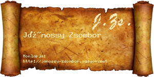 Jánossy Zsombor névjegykártya